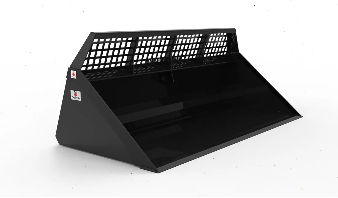 HD Back Grill Bucket 90" SS Q-Tach Bucket w/ Adjustable Back Plate